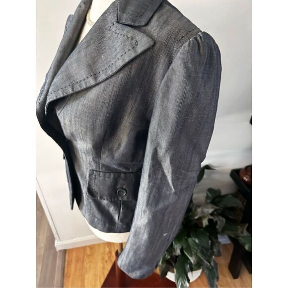 Banana republic blazer gray cotton blend size 4 - Picture 2 of 6